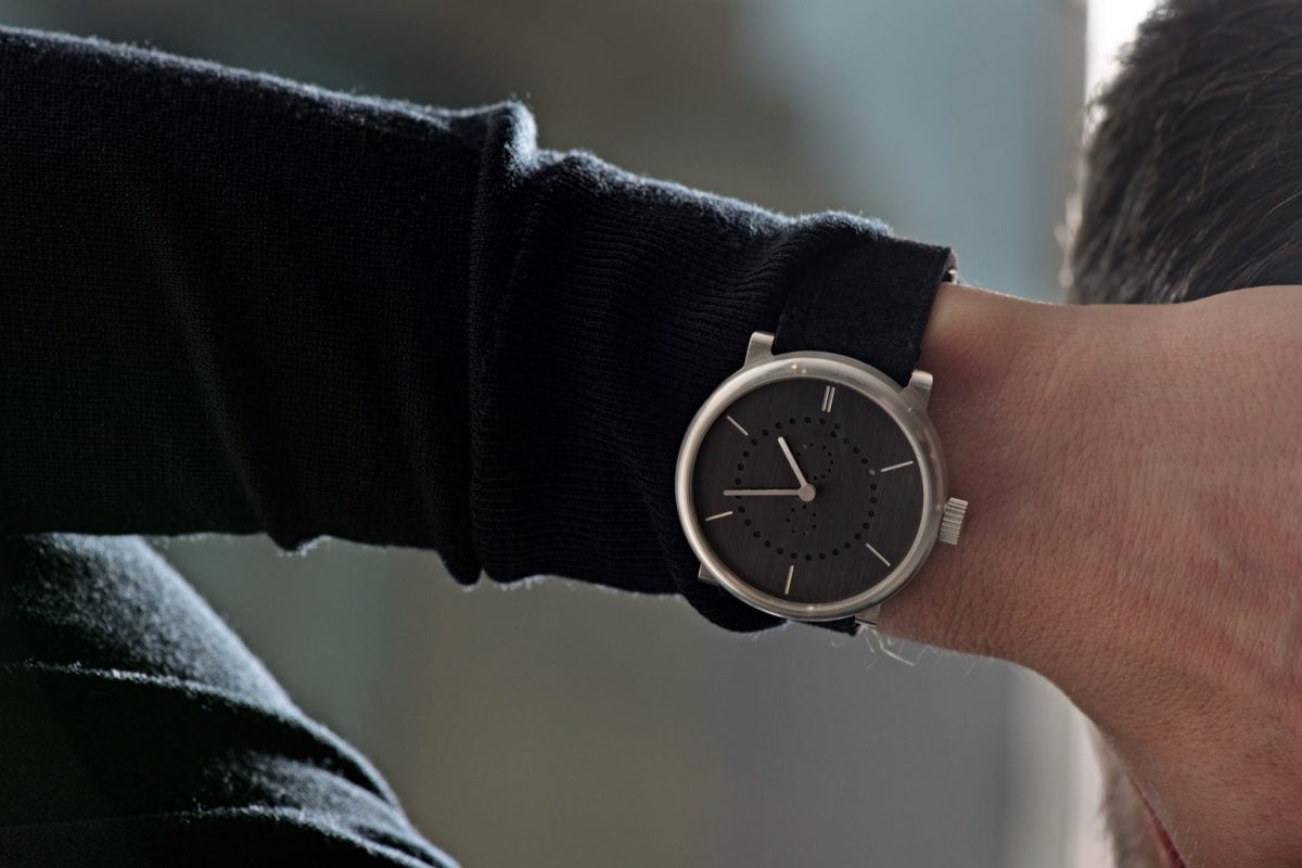 annual calendar watch (42mm sterling silver 925 case with silver patina dial by ochs und junior)